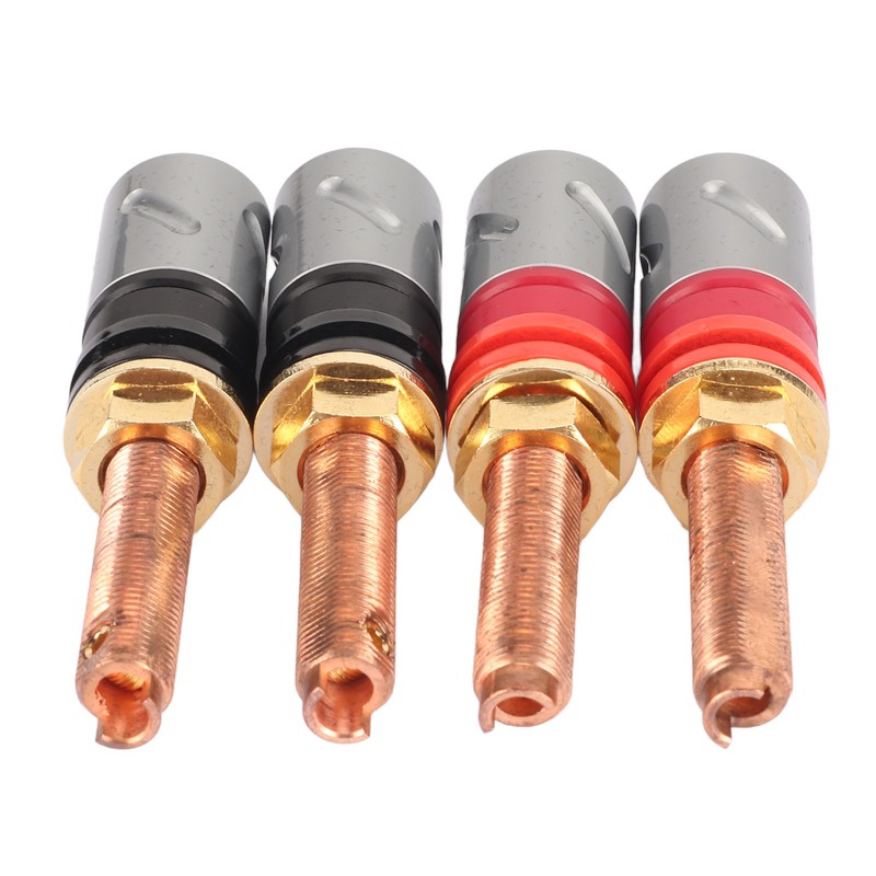 4pc Speaker Banana Plugs Connector Professional 4mm Pure Copper Heavy