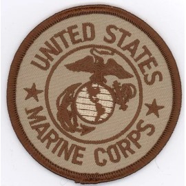 Desert Tan US MARINE CORPS USMC Embroidered Patches 3" Diameter iron-on