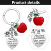 CWPFVQA 6 Pieces Thank You Teacher Keychains, Metal Keychains, Apple