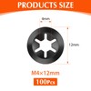Jeboler Pack of 100 M4 Locking Washers, Clamping Discs Starlock