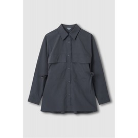 JAJU [JAJU] Women's Safari Pocket Shacket_Charcoal