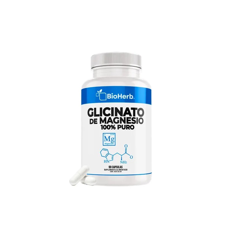 Bioherb Glicinato Magnesio 500 Capsulas Meses Elemental Alta Biodisponibilidad Absorción