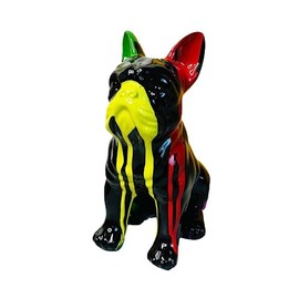IDORTYBB Pour Paint French Bulldog Statue Sculpture Animal Dog Art Figurine Home Decor Decoration for Living Room Bedroom Book Shelf TV Cabinet Desk Table Top Centerpieces Ornaments (B3)
