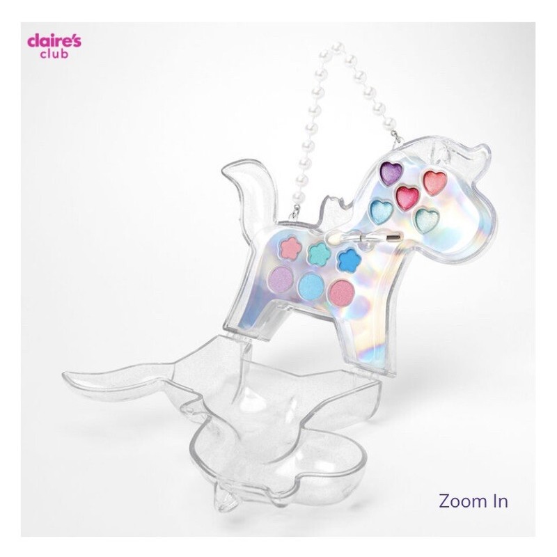 Claire’s Girls clear Glitter Pearl unicorn makeup purse Bag cosmetic