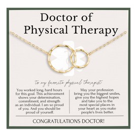 HOPE LOVE SHINE Doctor of Physical Therapy Graduation Gift - Physical Therapist Jewelry with Inspirational Poem - DPT Graduation Jewelry for Women - Sterling Silver Necklace (14K GOLD PLATED)