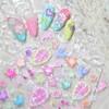 5D Embossed Beach Nail Stickers Self-Adhesive Summer Nail Art Stickers