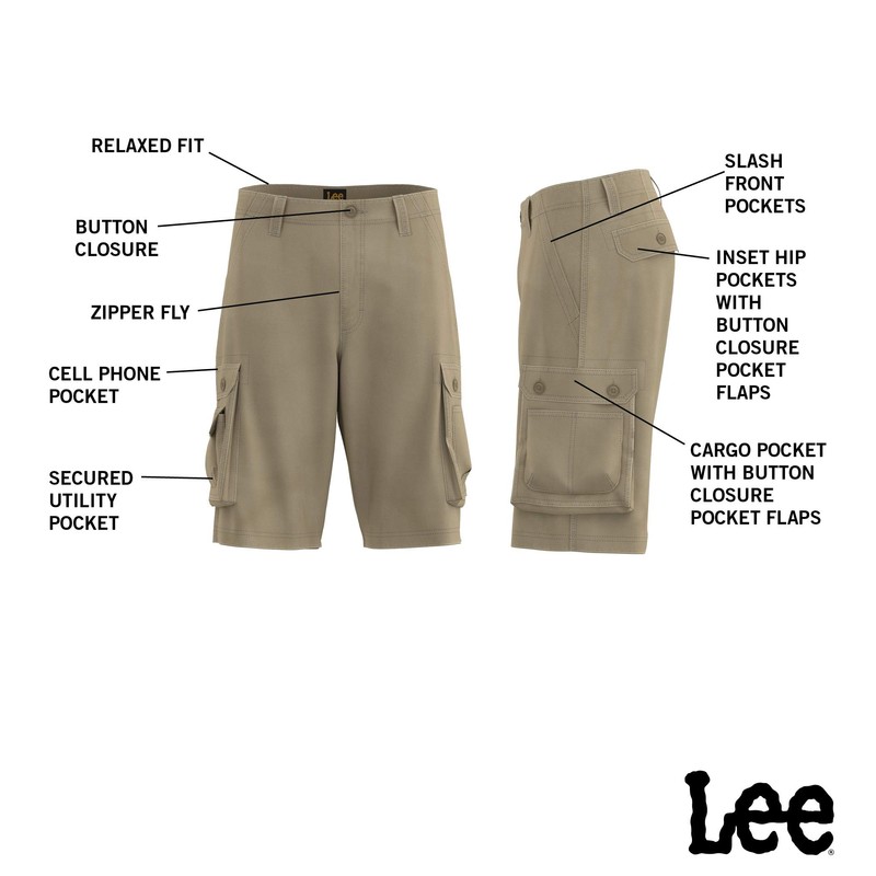 Lee Men's Dungarees New Belted Wyoming Cargo Shorts Cargos, Sporting