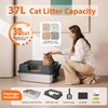 PAWISE Stainless Steel Cat Litter Box System Set, 23.6"x15.7"x8.7" Large