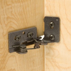 Snap Closing Semi-Concealed Hinges - Antique brass (pair) - 3/8 overlay