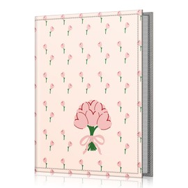 Fintie Photo Album 4x6 Photos - 52 Pockets Small Mini Capacity Premium Vegan Leather Cover, Portable Wallet Albums for Family Wedding Boys Girls, Coquette Tulips