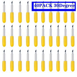 40 cuchillas de corte, cuchillas de punta fina de 30 grados compatibles con Cricut Explore Air 2/Air 3Maker Expression, cuchillas de repuesto de corte de tela de vinilo