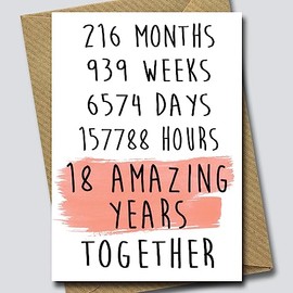 18 year anniversary card - Eighteenth anniversary card - 18th Wedding Anniversary - Amazing Years - Husband Wife Boyfriend Fiancé Girlfriend Partner…
