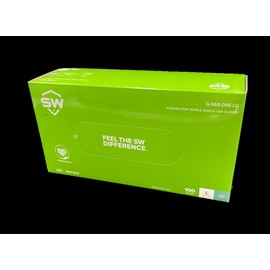 SW SAFETY POWDER-FREE NITRILE 3.5 MIL, LATEX-FREE, DISPOSABLE GLOVES - SIZE: LARGE