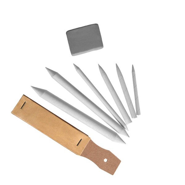 LEEQ Drawing Supplies Set Blending Stumps & Tortillions Pencil Sandpaper