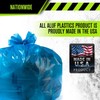 Aluf Plastics Heavy Duty 55 Gallon Blue Trash Bags -