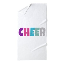 CafePress Cheer Rainbow Glitter 30"x60" Absorbent Cotton Back, Soft Beach, Pool Towel