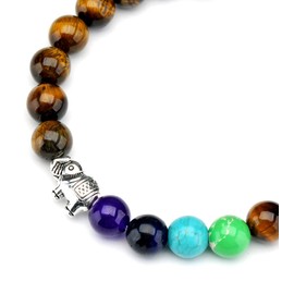 Senlinmu Elephant Tigers Eye Bracelet for Men Or Women Meditation Mala Buddhist Prayer Zen Reiki Energy Healing Therapy Yoga Stones Bracelet
