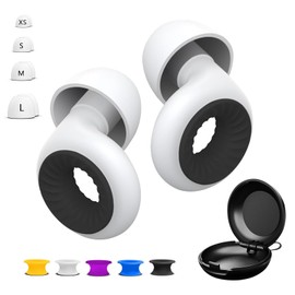 Reusable Ear Plugs for Sleep - Noise Cancelling, Snoring, Travel, and Concerts | 25dB Hearing Protection with Noise Reduction | Comes with 8 Ear Tips and XS/S/M/L - White