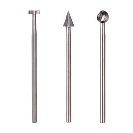 PROXXON No. 26720 High Cutter Set of 3 [Disc Type 0.4 inch (10 mm), Triangle, Round 0.2 inch (5 mm), Shaft Diameter 0.09 inch (2.35 mm)