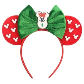 LSHDXD Christmas Mouse Ears Bow Headband Hair Hoop, Cute Mouse style Hair bands for Christmas Party Supplies