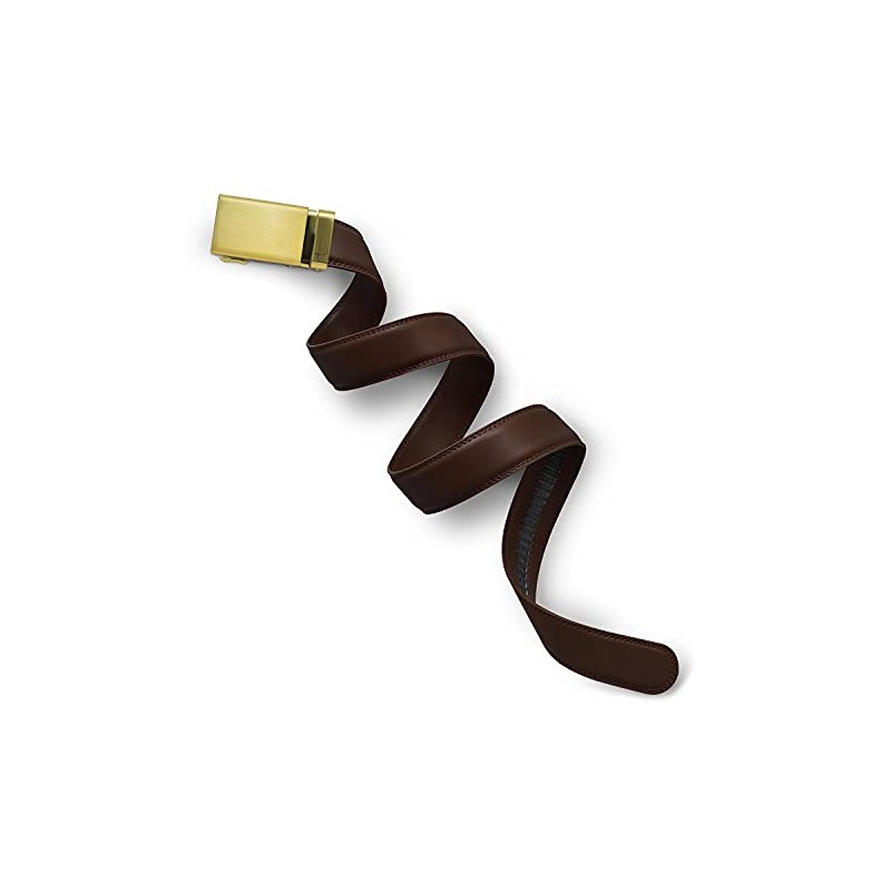 Mission Belt Men's Ratchet Belt - Lux - Gold Buckle/Brown