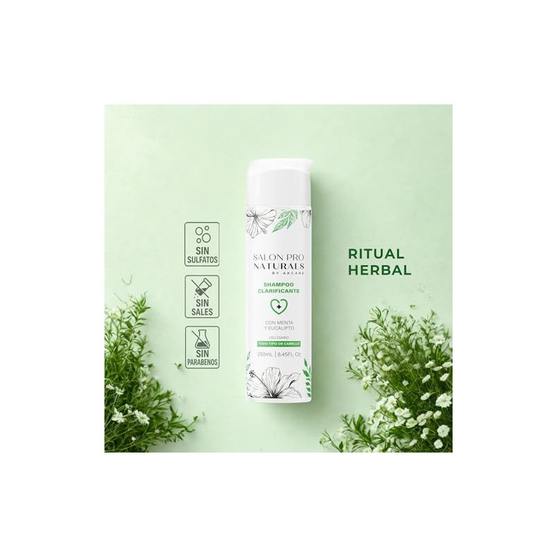 Shampoo Detox Profesional Anticaspa Natural con Menta | Hombre y
