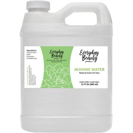 Jasmine Water Facial Toner - Bulk 32 Fl Oz - All Natural Hydrating Spray Mist for Face and Hair - 100% All Natural Jasmine Water Hydrosol