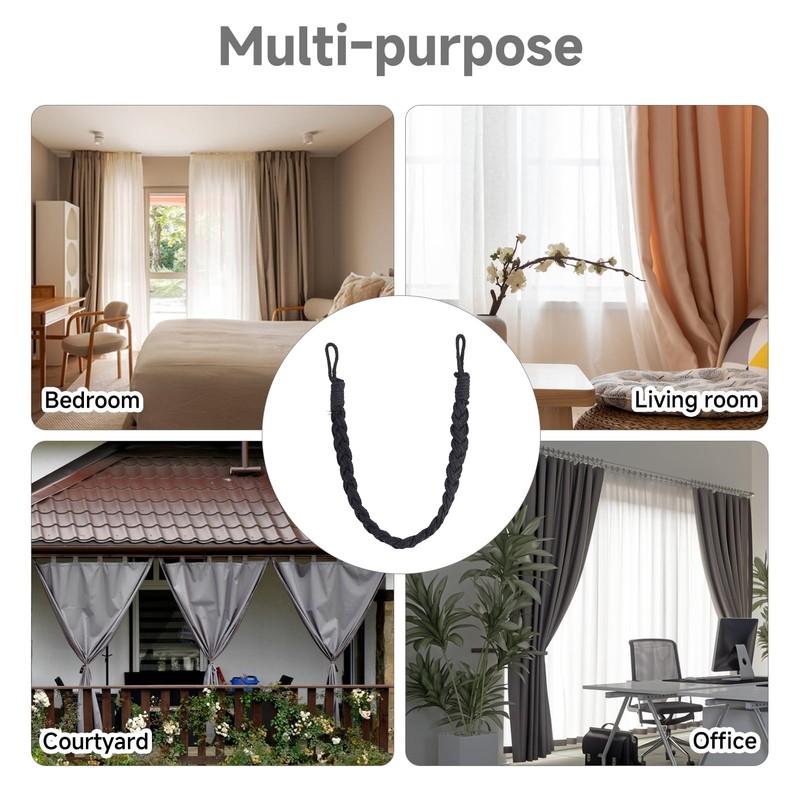 Curtain Tie Backs 2 Pack, Hand Knitting Curtain Tiebacks Cotton