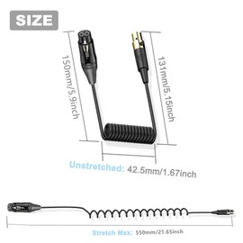 MysRuida XLR to Mini XLR Speaker Coiled Cable, 3 Pin XLR Female to 4 Pin Mini XLR Female Audio Adapter Cable for Mini Microphone, Camera, Audio Mixer, Amplifier, 0.5 Meter