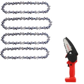 [ 4 Pcs ] 6 Inch Mini Chainsaw Chain 36 Drive Links 1/4LP .043, 6 Inch Replacement Chains for Cordless Electric Portable Mini Chainsaw For Wood Branch Cutting