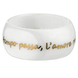 GILARDY Amore per Sempre Love Ring R5 White with Italian Love Quote Ceramic, Ceramic