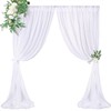 White Chiffon Backdrop Curtain 10ftx10ft Sheer Backdrop Wrinkle-Free Fabric Drape