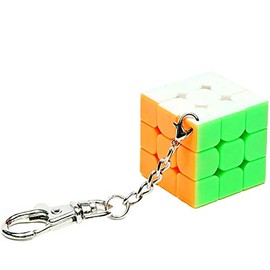 Oostifun MoYu MoFang JiaoShi Meilong 3x3 Mini 3.5CM Cube Meilong 3x3x3 Smooth Puzzles collection of Mini 3x3x3 Cube with Keychain (Multi Color)