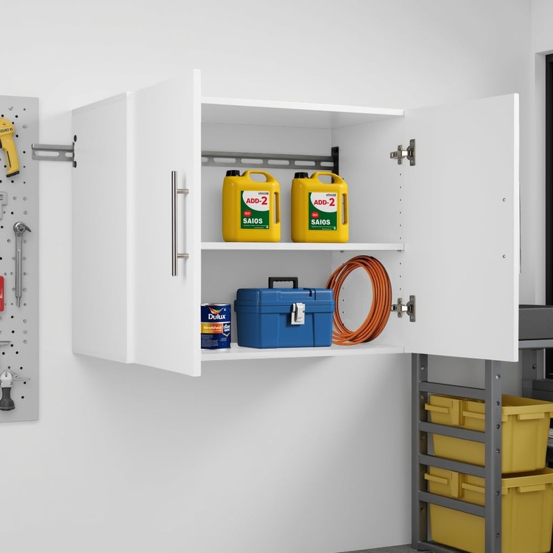 Prepac HangUps 30" Upper Garage Cabinet, Bathroom Cabinet Wall Mount,