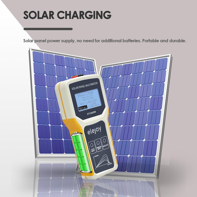 Solar Panel Tester, 1600W Photovoltaic Panel Multimeter Manual/Auto MPPT Tester