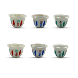 Generic Premium Porcelain Arabic Turkish Greek Coffee Cup Set 1.5 oz - (blue/red/green) (4, mix)