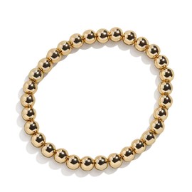 BaubleBar Pisa Stretch Bracelet - 14k Gold-Plated Beaded Bracelet for Women, Stacking Bracelet, Gold-Plated Ball Bracelet, Trendy and Hypoallergenic Jewelry, Women's Fashion Jewelry, 5.5", 6mm Bead