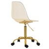 HOMEFUN Clear Rolling Chair, Armless Acrylic Desk Chair with Golden