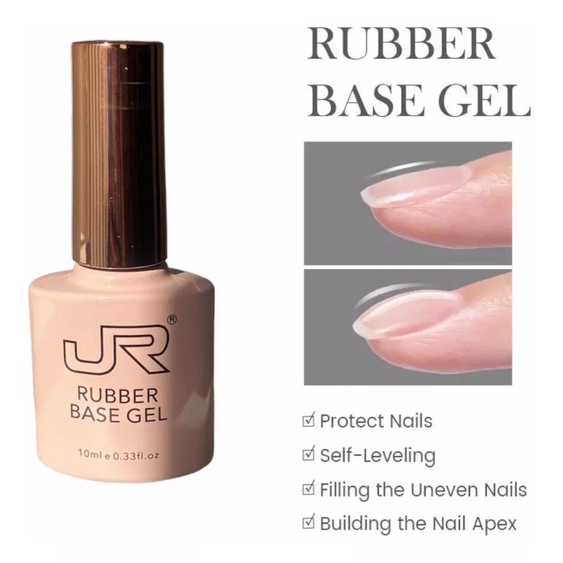 JR Gel Base Rubber Jr Extensión Gel En Brocha Transparente