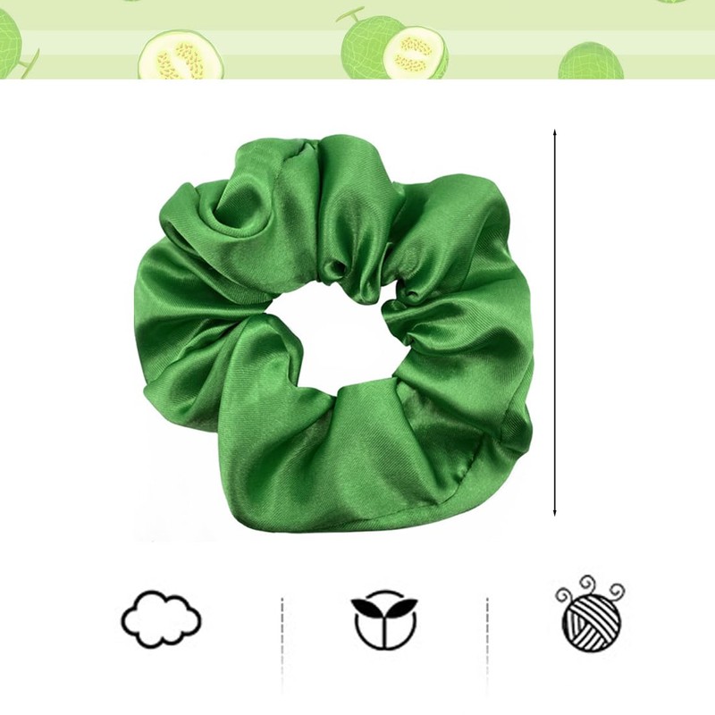 BIRLOZA Pack of 2 Neon Hair Scrunchie Pop Yellow Scratch