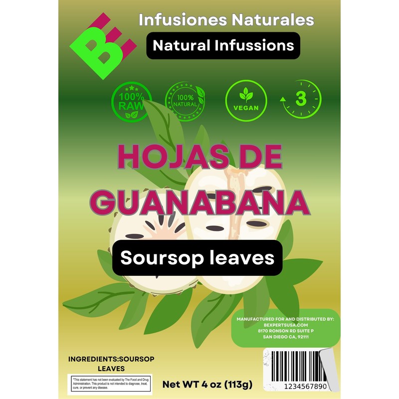 B-Experts Whole Dried Graviola Soursop Leaves (4 oz 113g+ Leaves