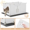 HOOBRO Cat Litter Box Enclosure with Large Oxford Mat, Extra