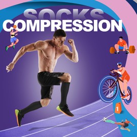 FOFLORA Zipper Compression Socks for Women & Men 2 Pairs，15-20mmhg Open Toe Compression Stockings for Nurse and Long Standing Crowd