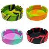 4 Pcs Portable Ashtray Set, Ash Trays Outdoors Washable Round