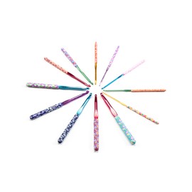 The Quilted Bear Crochet Hook Set - Premium Soft Grip Floral Hooks with Ergonomic Polymer Clay Handle 12 (2mm, 2.5mm, 3mm, 3.5mm, 4mm, 4.5mm, 5mm, 5.5mm, 6mm, 6.5mm, 7mm & 8mm)