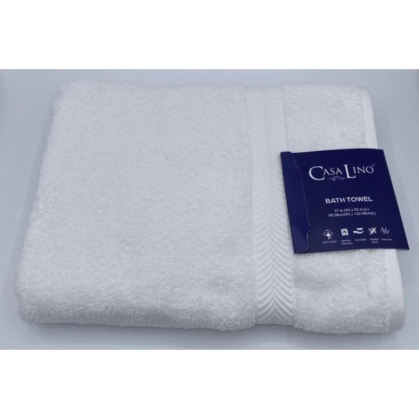 Casa Lino Bath Towels 27”x 52”, 100% Pure Cotton, Bright