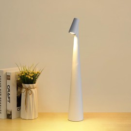 Rechargeable Cordless Table Lamp,Portable LED Touch 3 Levels Brightness Dimmable Bar Lamp，LED Battery Operated Desk Lamp，Outdoor Waterproof Table Light for Living Room Home Dining Room (White)