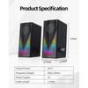 Uakinat Computer Speakers with 6 Colorful RGB Lights,USB Powered 3.5mm
