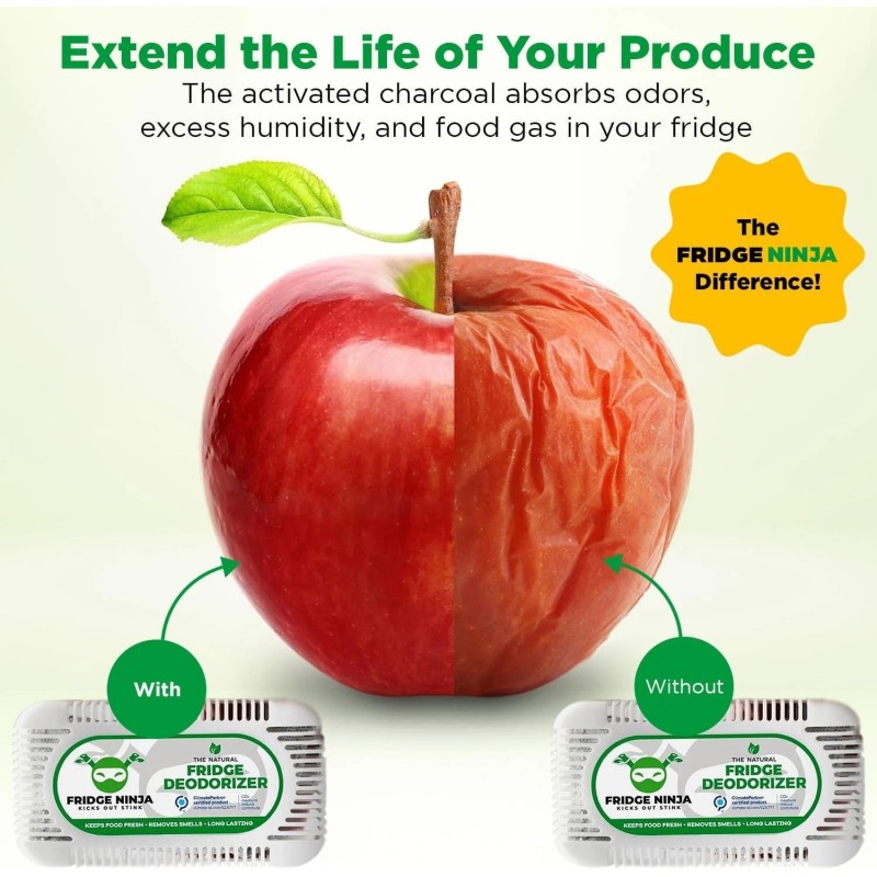 Ellis Harper Fridge Ninja 2-Pack Unscented Activated Charcoal Fridge Deodorizer