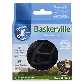 The Company of Animals Baskerville Ultra Muzzle - Size 1 - York Terrier, Black, 1 - Border Terrier (61120A)